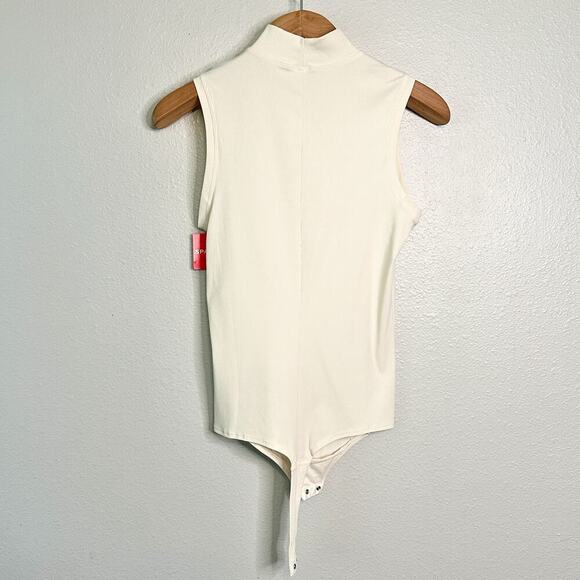 Spanx Suit Yourself Ribbed Mock Neck Bodysuit - Women’s Size Large Parchment NEW - Picture 6 of 7